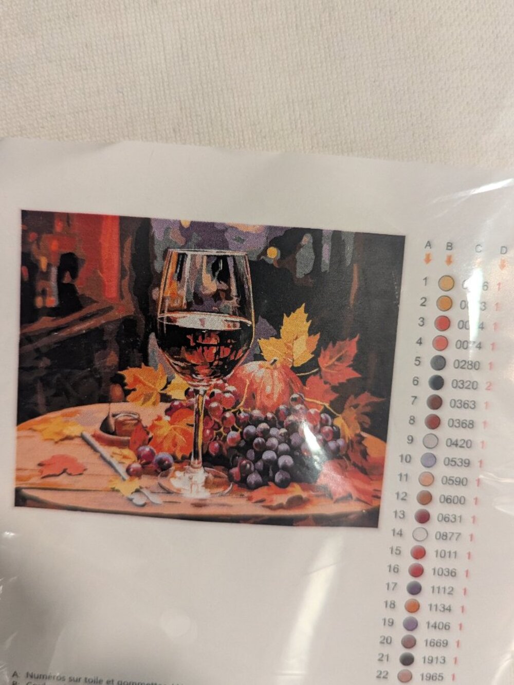 Wine and Grapes paint by number 18 X 23 inches